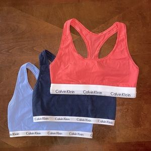 Calvin Klein Razorback Bralettes Set of 3
